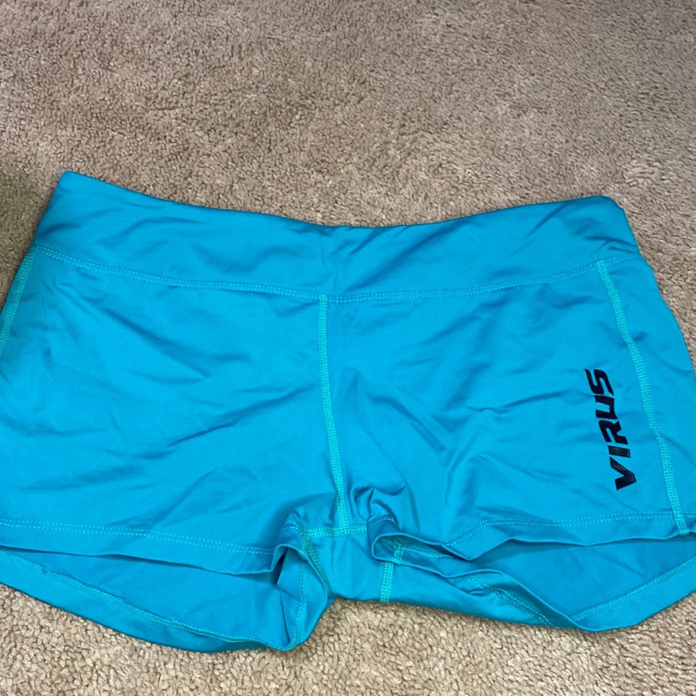 Virus Athletic Compression Shorts Teal Size Large